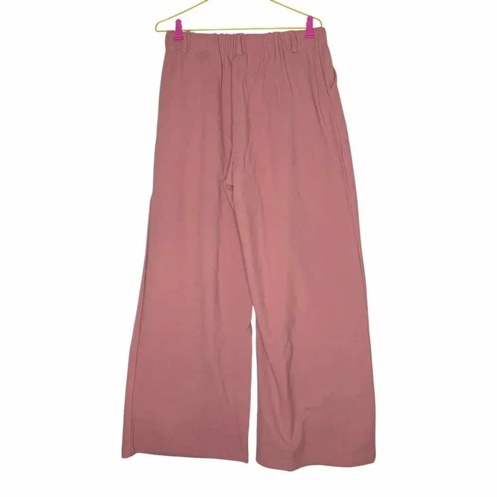 NEW Halara Wide Leg Work Pants XL Regular Pink High Waisted Stretch Pull On Offi